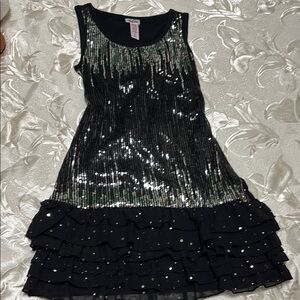 Justice Black and Silver Dance Costume Dress